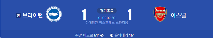 아스널vs브라이턴